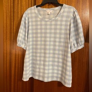 Soft blue gingham Lauren Conrad top, great condition, XL